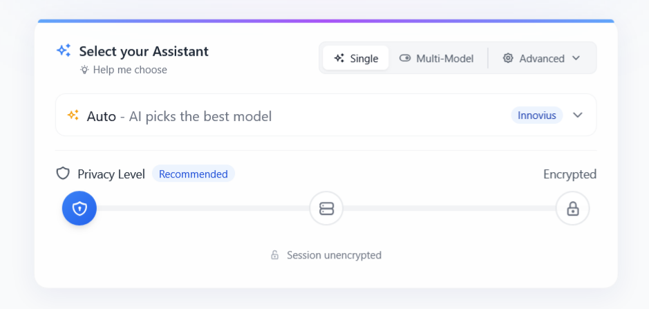 Startansicht eines neuen ChtSafe Chats