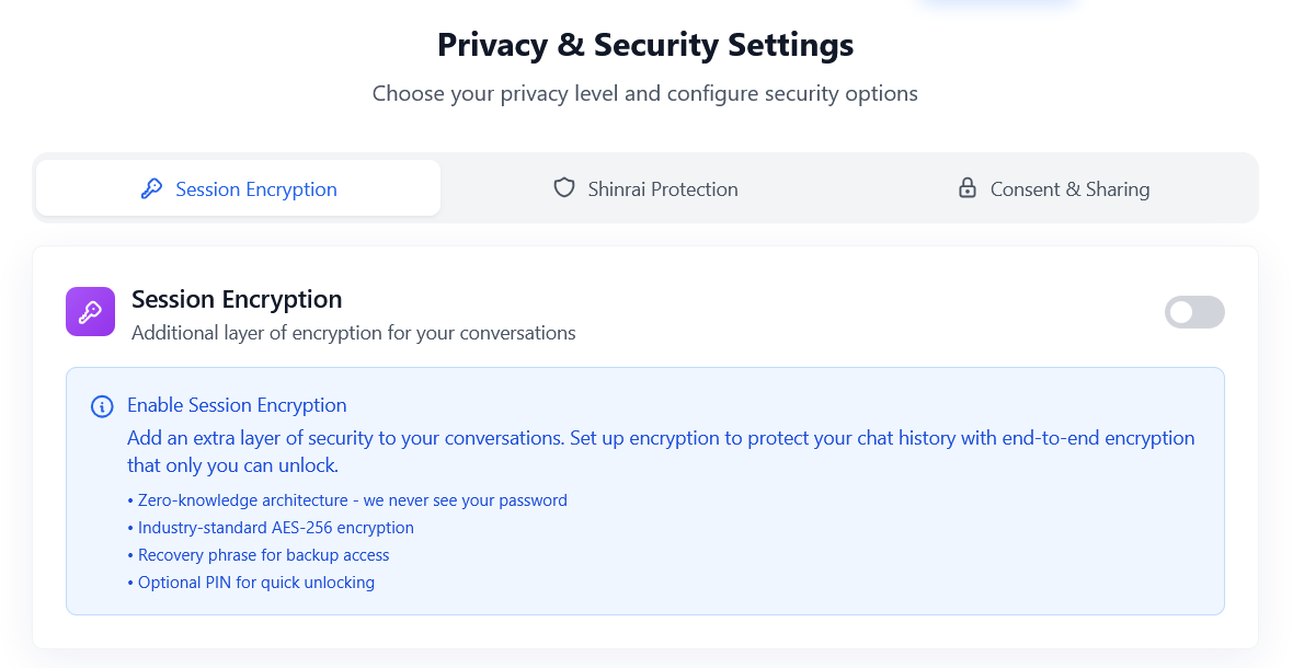Privatsphäre-Einstellungen im KI-Portal